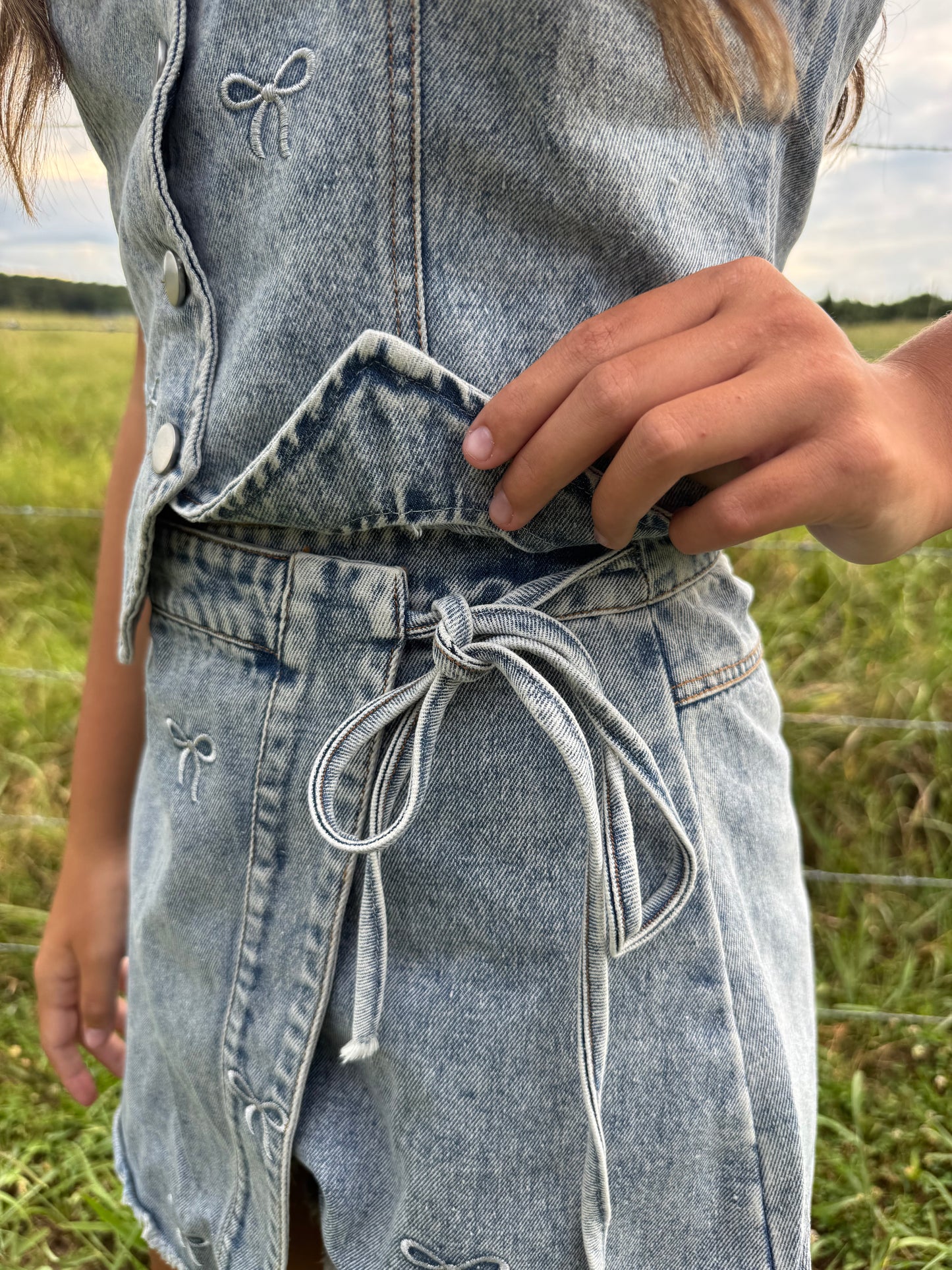 Bow Denim Skort