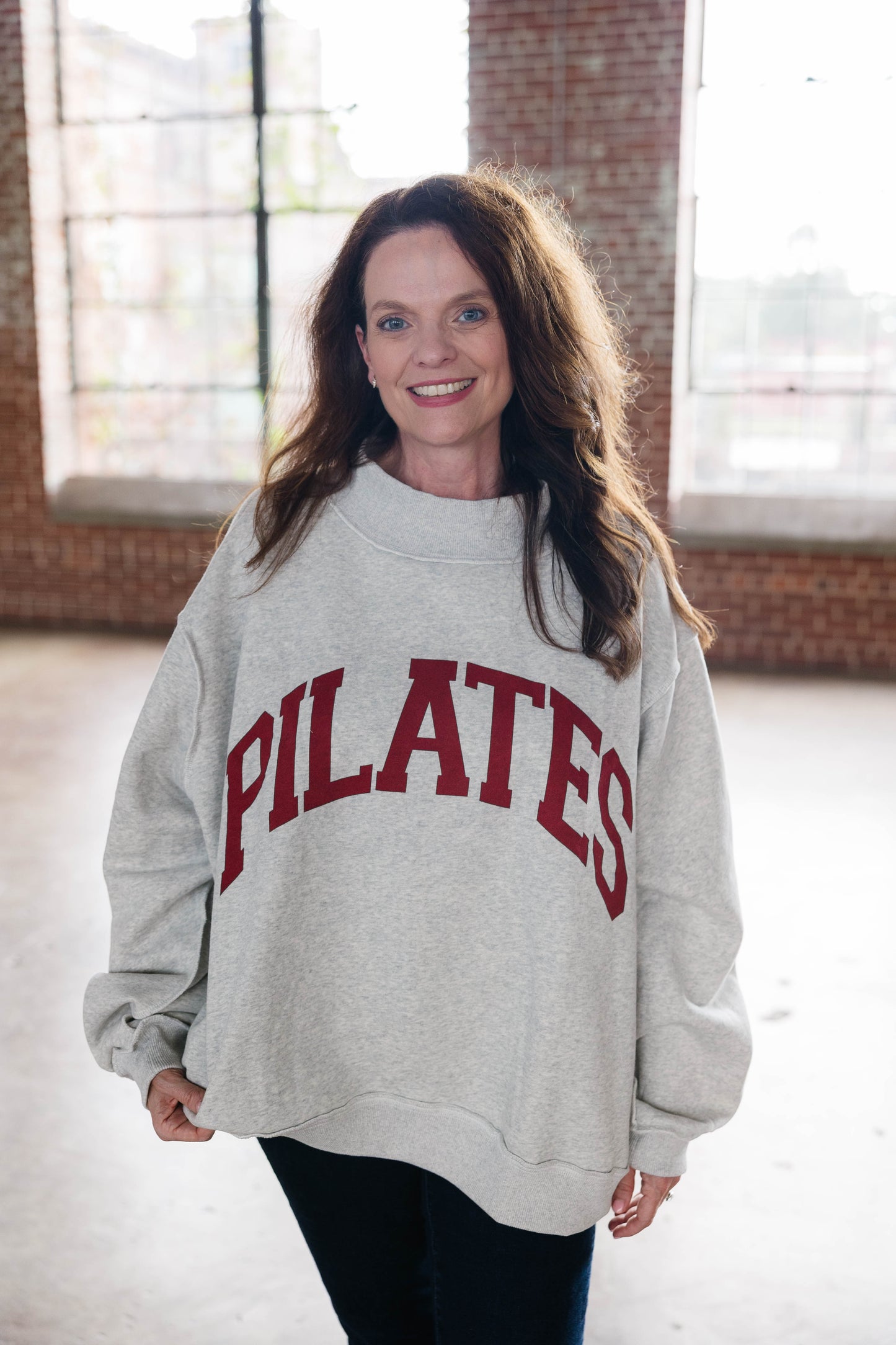 Pilates/Yoga Reversible Mock Neck Sweatshirt