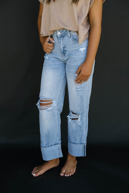 Light Wash Distressed Jeans