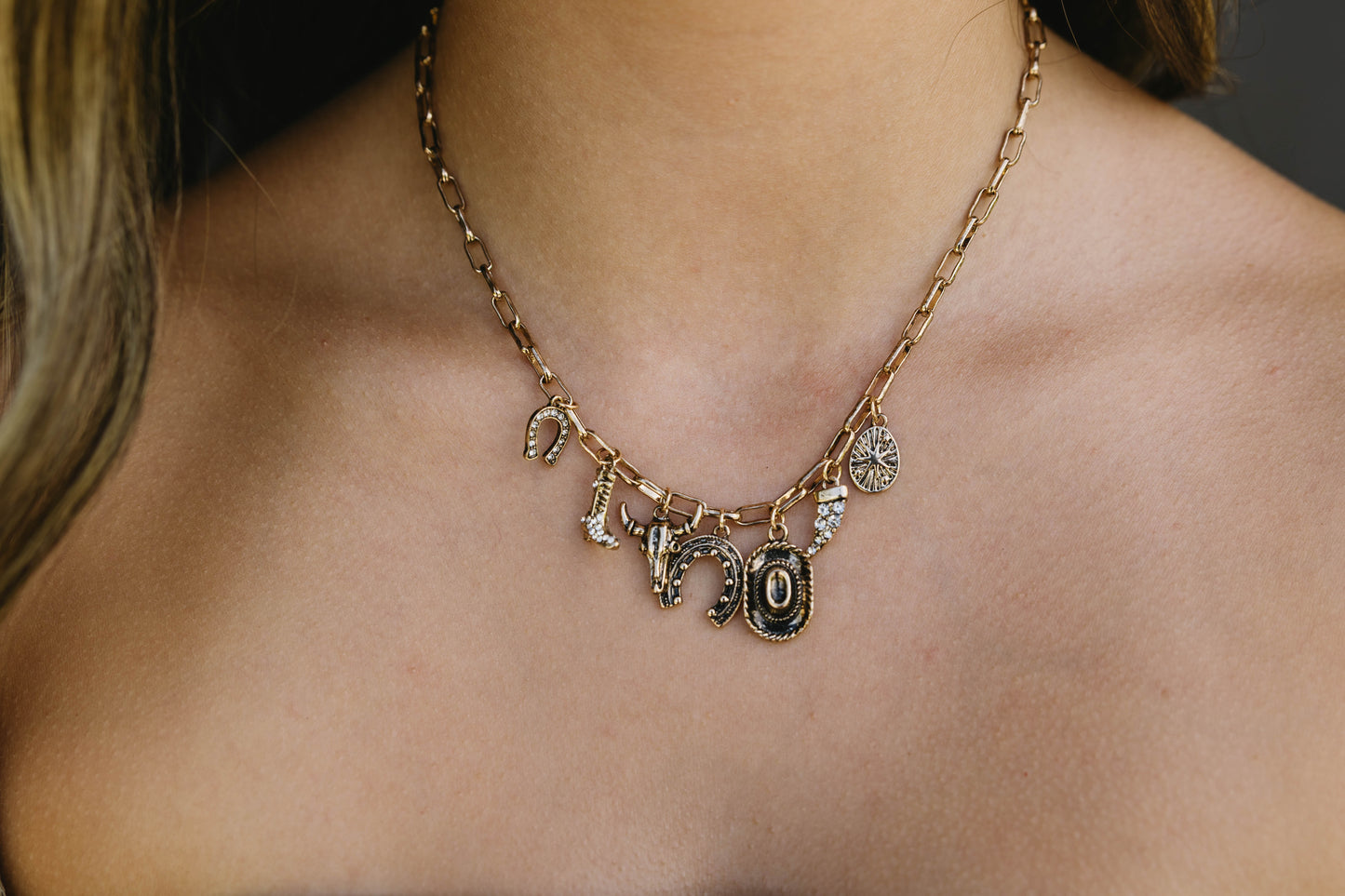 Howdy Cowgirl Charm Necklace