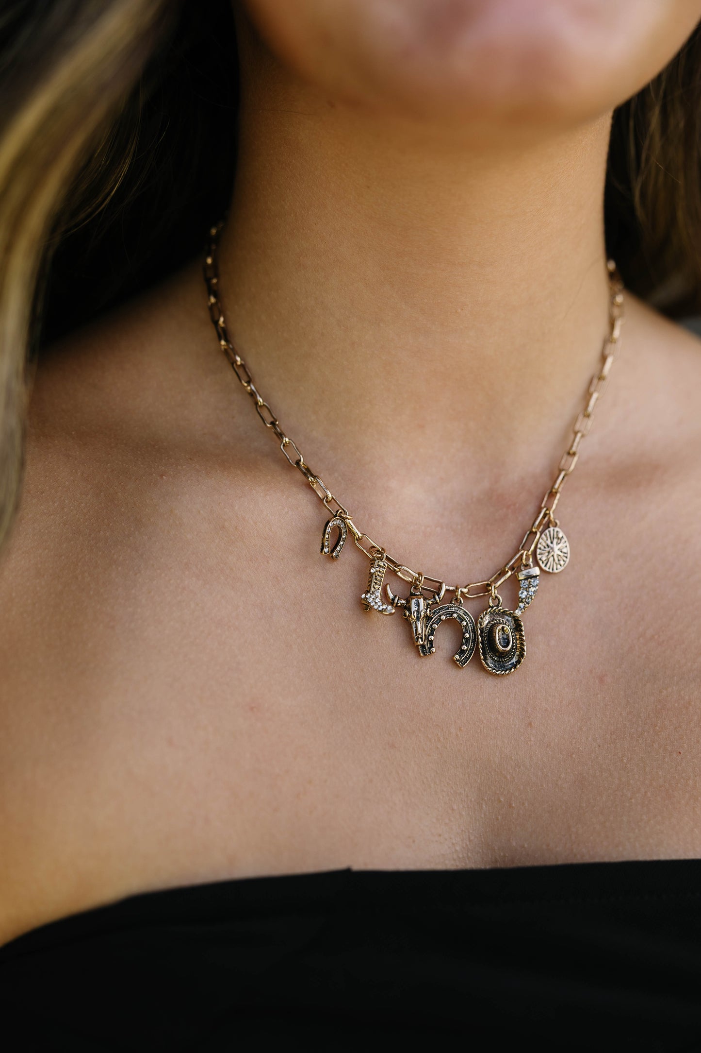 Howdy Cowgirl Charm Necklace