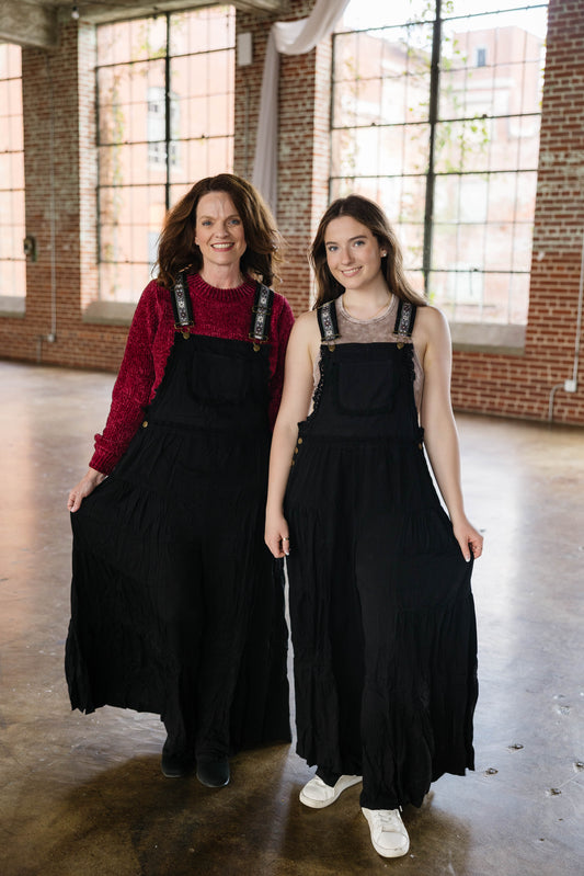 Black Boho Overalls