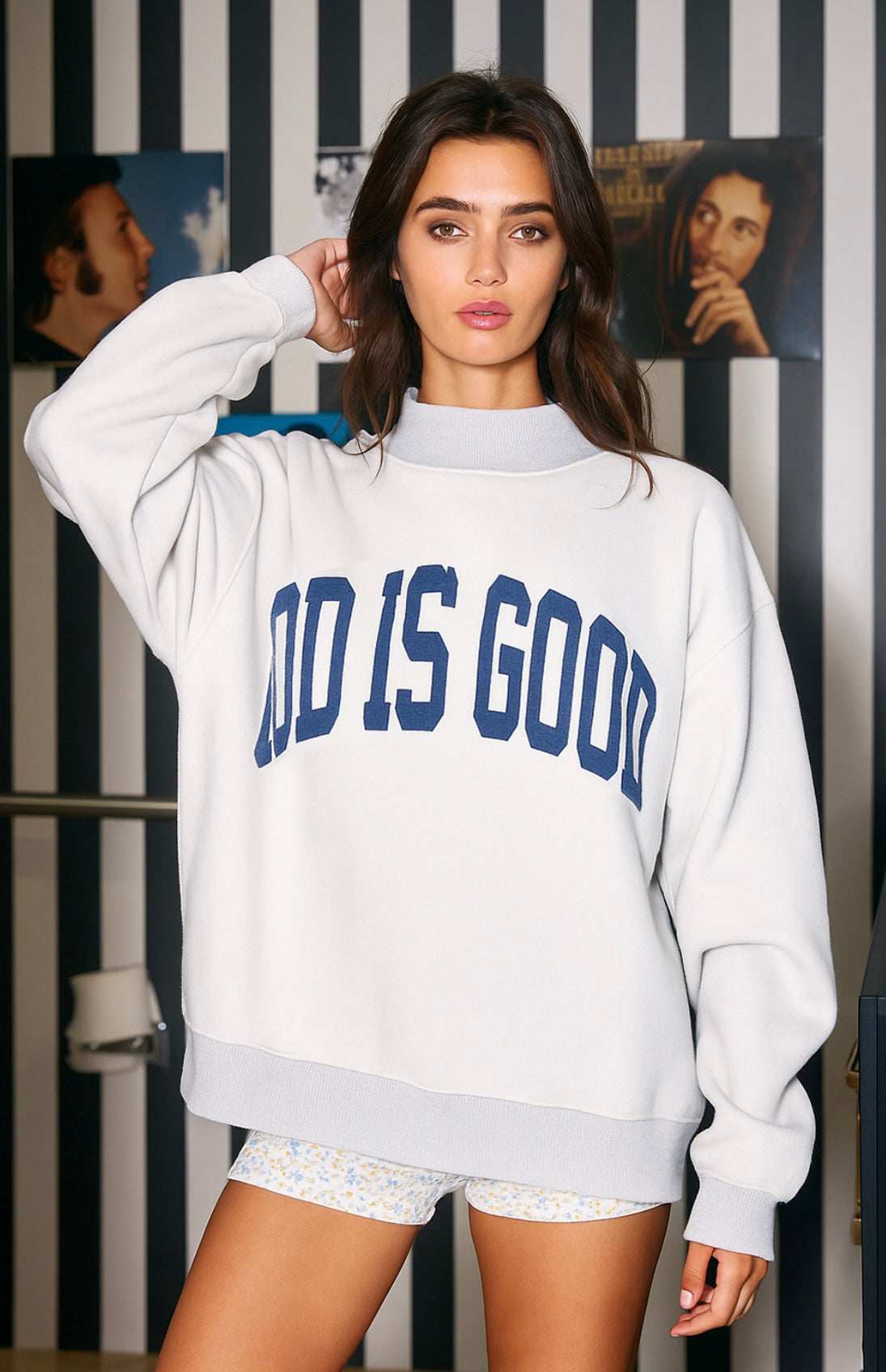 'JESUS' & 'GOD IS GOOD' Reversible Mockneck