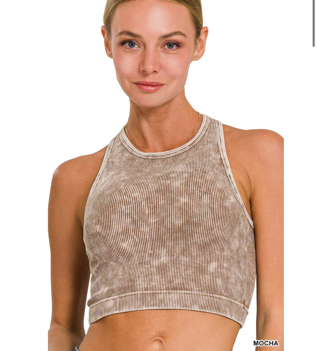 Seamless Padded Crop Tank/Bra