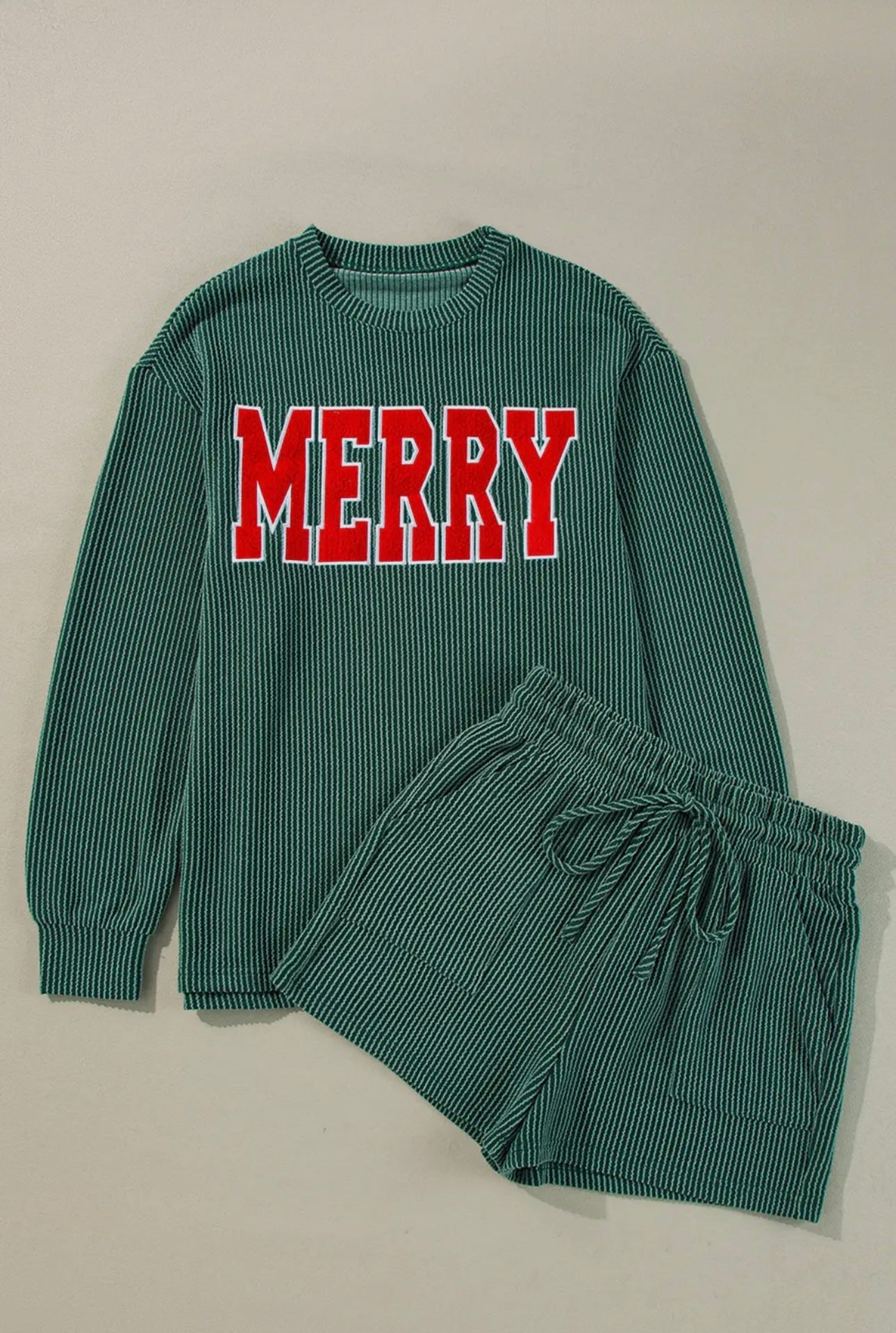 "MERRY" Womens Christmas PJ Set