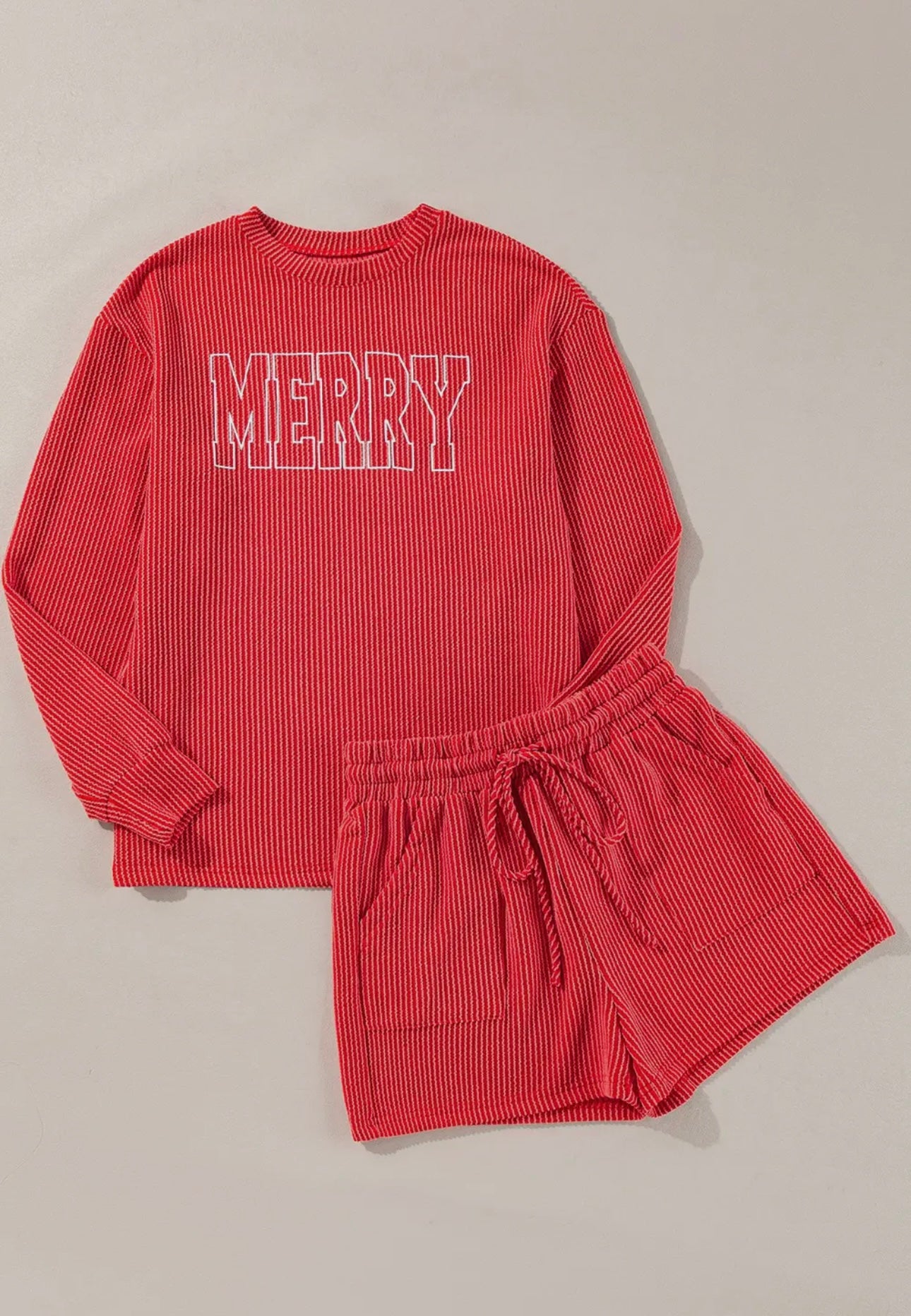 "MERRY" Womens Christmas PJ Set