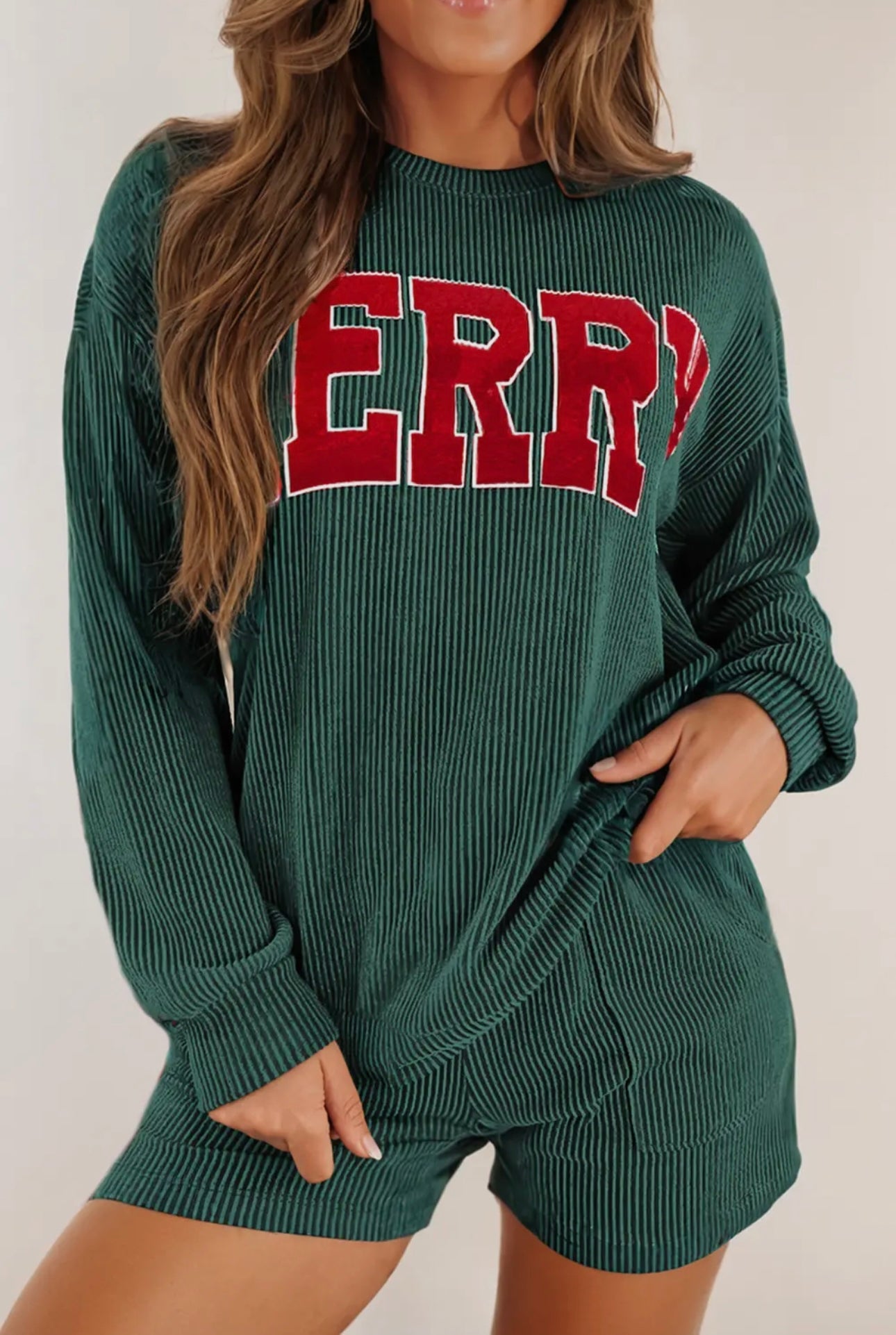 "MERRY" Womens Christmas PJ Set