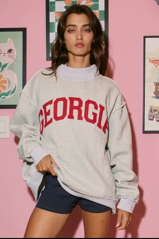Georgia Mock Neck Reversible Sweatshirt
