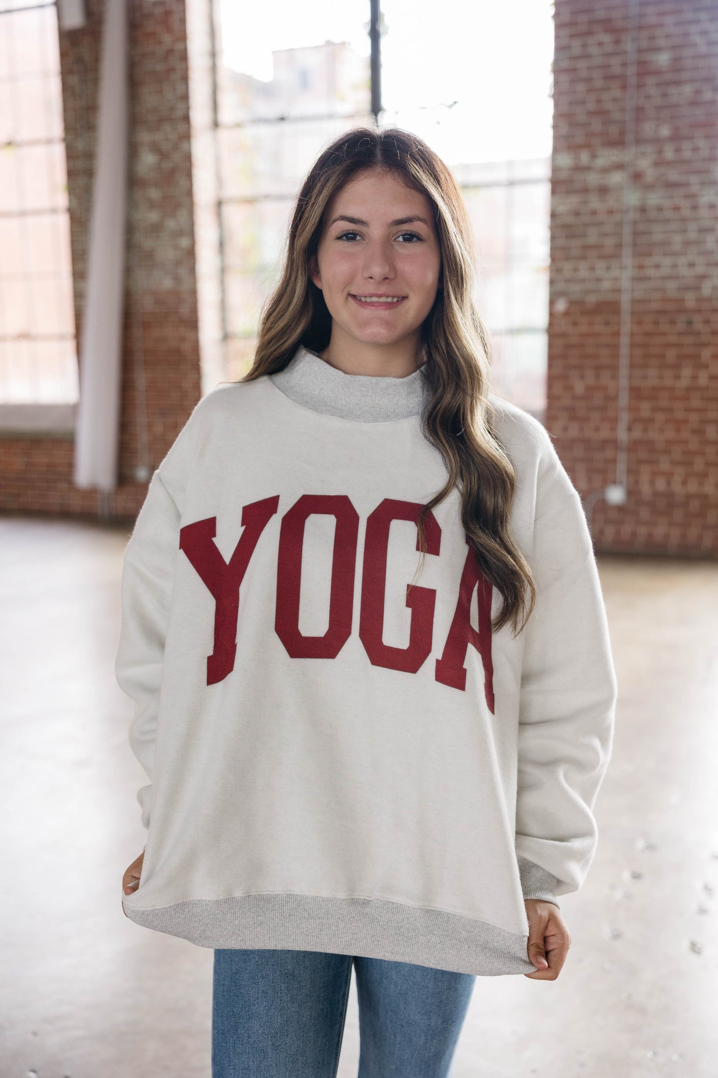 Pilates/Yoga Reversible Mock Neck Sweatshirt