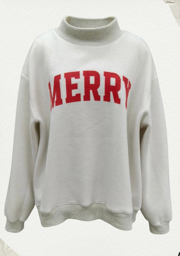 'Grinchy' & 'Merry' Reversible Mockneck Sweatshirt