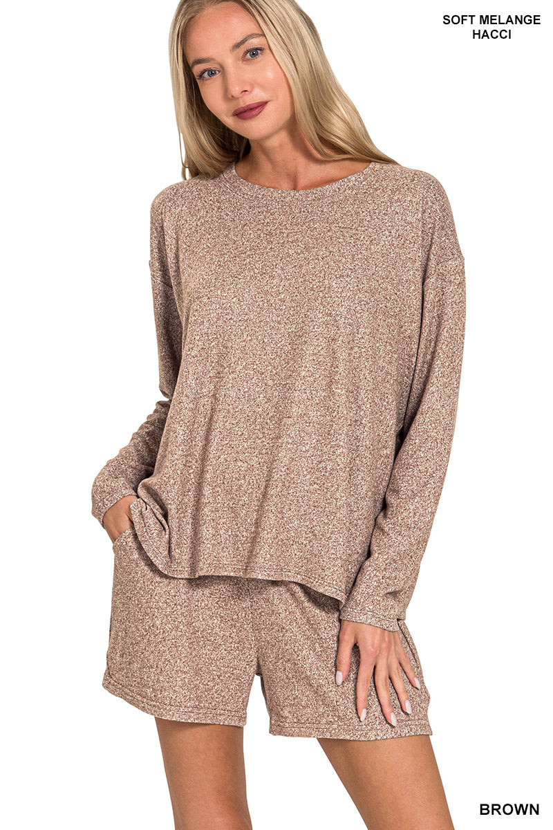 Hacci Long Sleeve / Shorts Lounge Set
