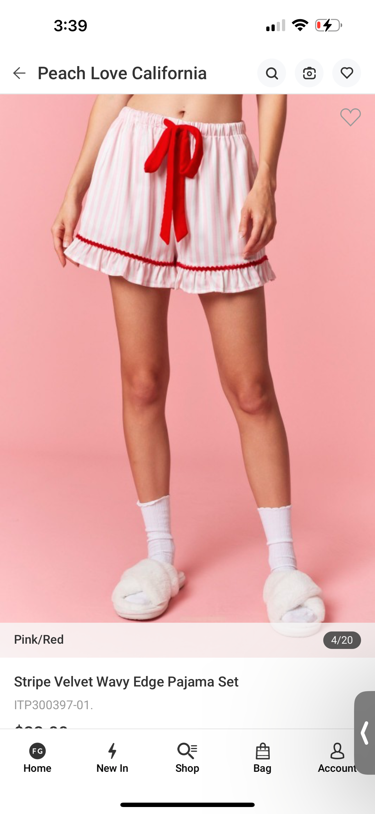 Blue Striped Christmas PJ Set